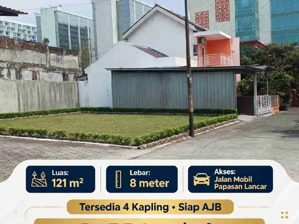 DIJUAL TANAH CLUSTER LEMPONGSARI 121m² - 30m Dari Jalan Utama - Akses Mobil Papasan - Siap AJB