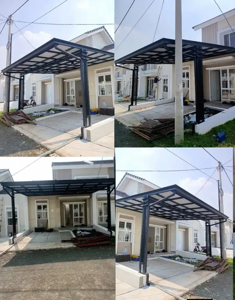 Kanopi besi hollow Galvanis atap alderon