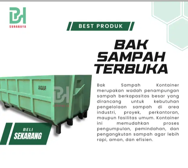 JUAL BAK KONTAINER SAMPAH OPEN TOP 6M3 - BISA KIRIM