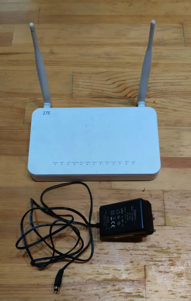 ZTE ZXHN F609 GPON ONT Modem WiFi Fiber Optik + Adaptor Original