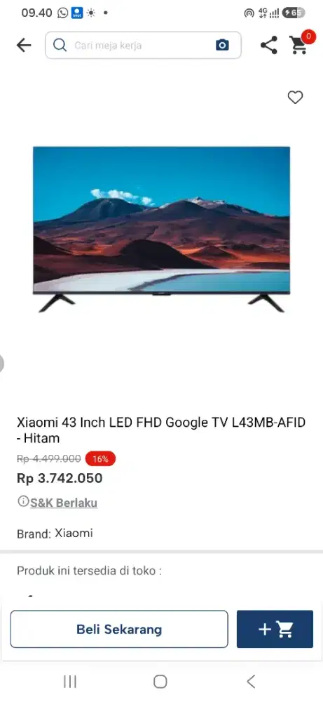 Xiaomi 43 inch led fhd google tv L43mb