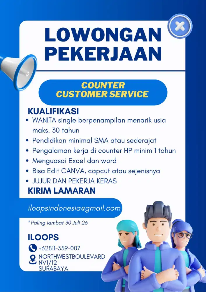 LOWONGAN ADMIN CS DAN TEKNISI HANDPHONE HP TOKO KOMPUTER SURABAYA