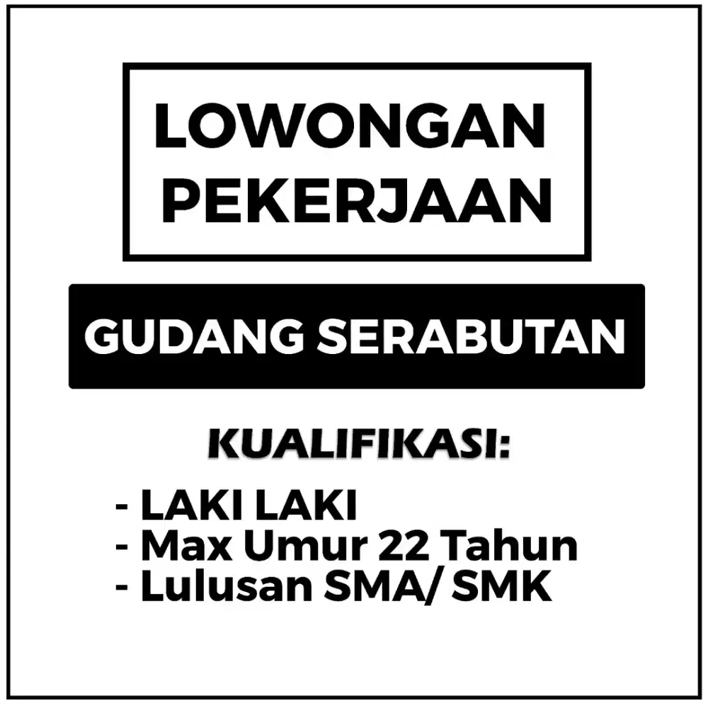 lowongan kerja laki laki