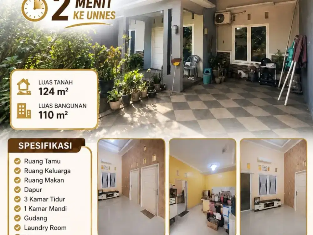 Rumah siap huni dijual murah 3 menit dari UNNES kalisegoro
