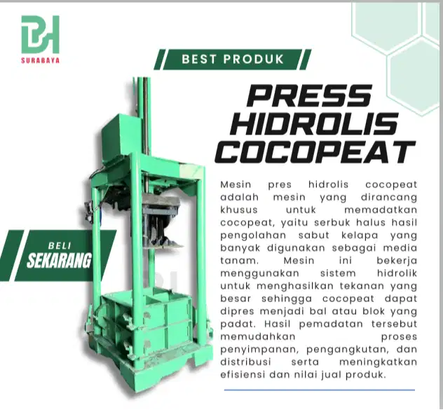 JUAL MESIN PRESS COCOPEAT - 6 BLOCK - BARU - TERMURAH