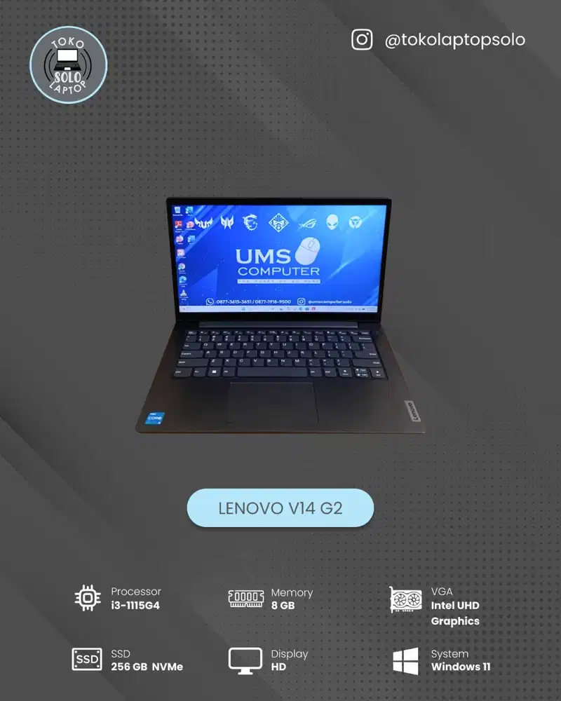 LENOVO V14 G2 INTEL CORE I3 1115G4 Ram 8GB SSD 256GB