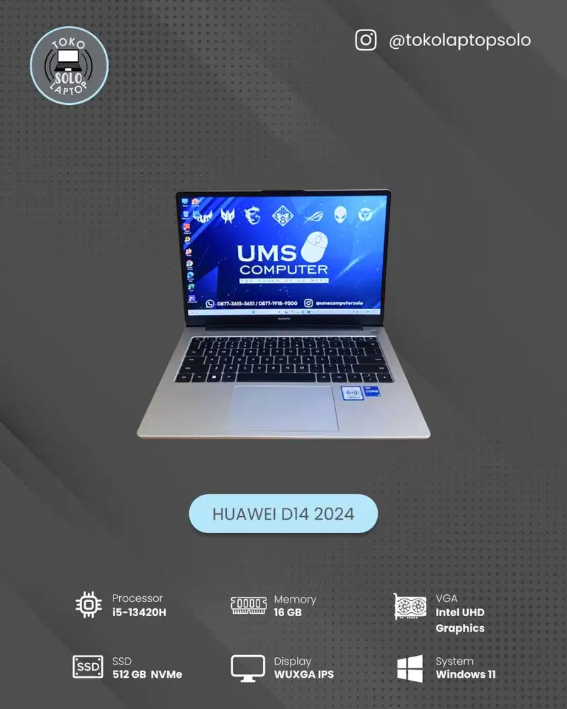 HUAWEI MATEBOOK D14 2024 CORE I5 13420H Ram 16GB SSD 512GB WUXGA