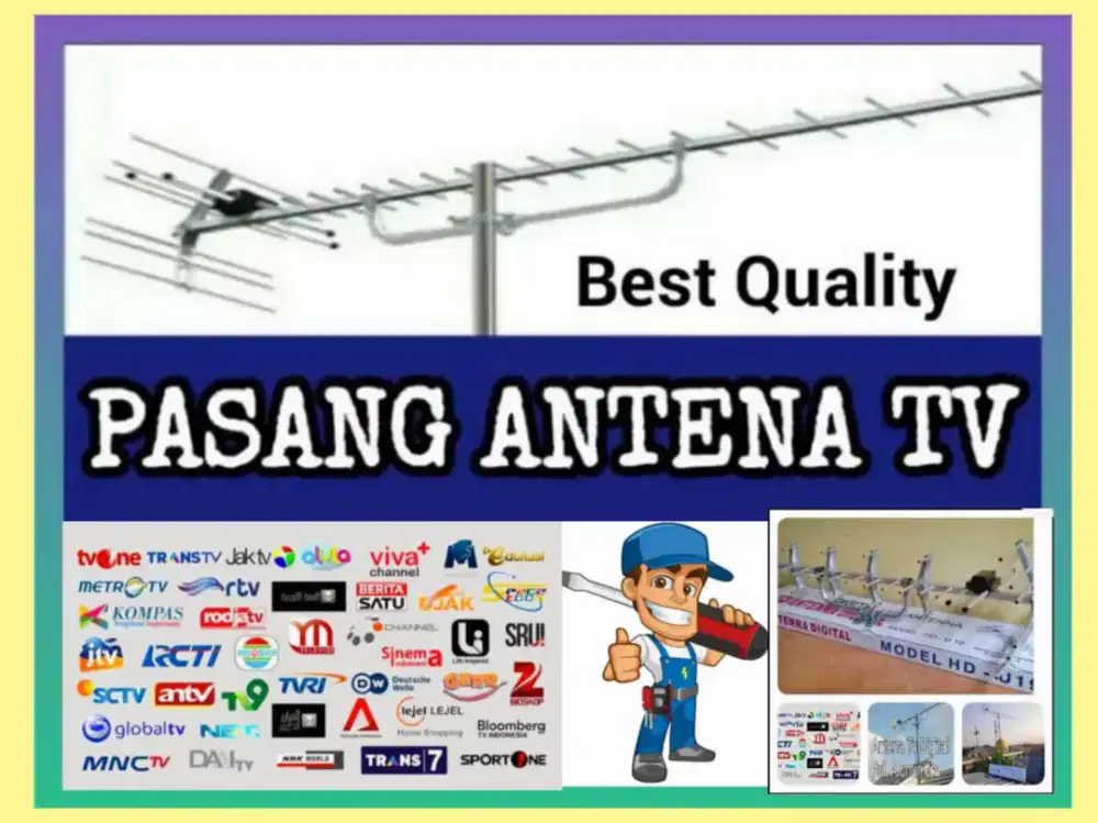 Instalasi Pemasangan Signal Antena TV 50 Siaran Digital