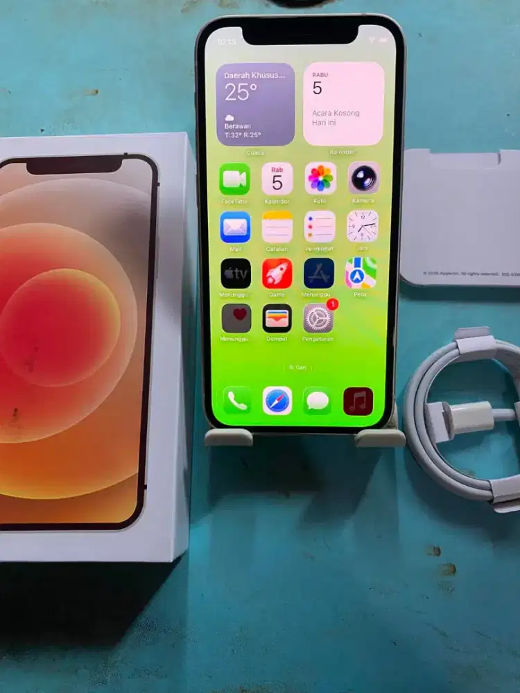 Iphone 12 mini 128gb white inter all operator fulset mulus normal