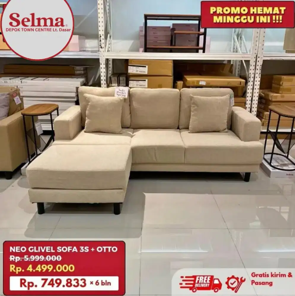 Sofa L Minimalis Selma by Informa