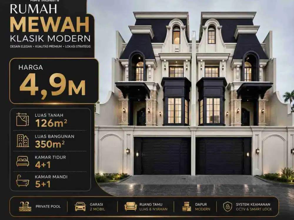 RUMAH MEWAH DALAM KOMPLEK DEKAT TOLL ANDARA DI JAGAKARSA JAKSEL