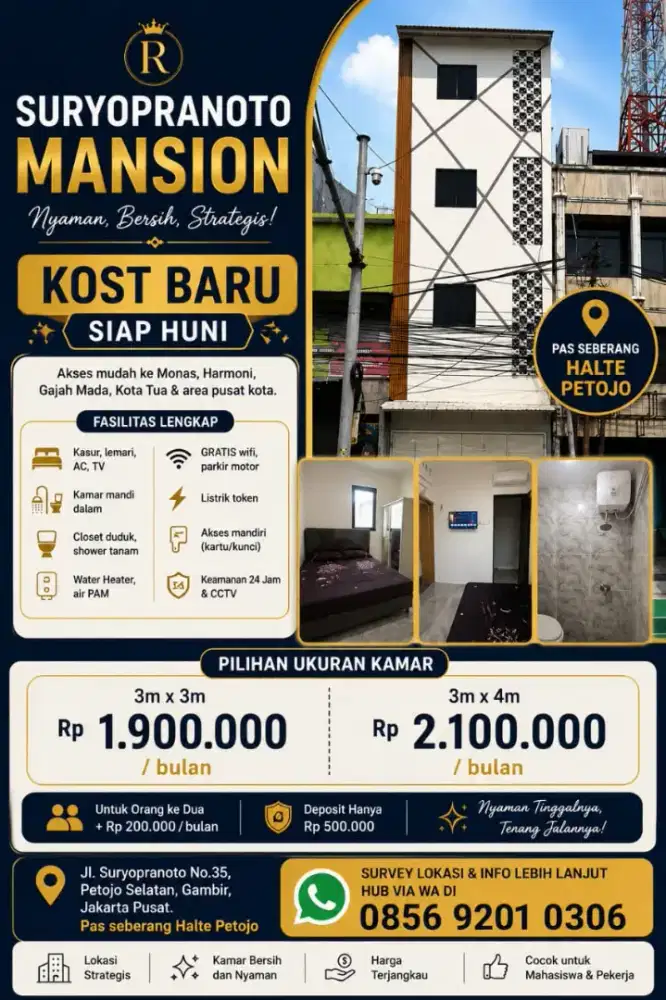 SURYOPRANOTO MANSION – KOST EKSKLUSIF GAMBIR, JAKARTA PUSAT