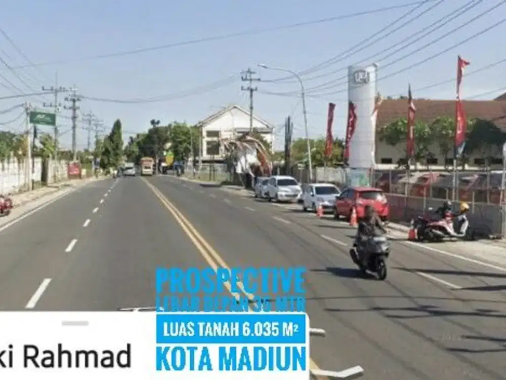 (AD) Tanah LD 35 mtr, Nol Jl Basuki Rahmad KOTA MADIUN Strategis