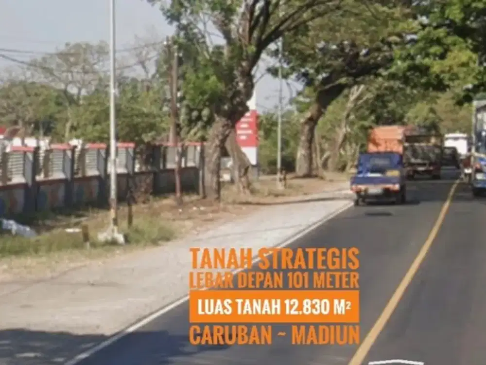 (AB) Tanah LD 101 mtr, NOL Jalan Raya Propinsi MADIUN - Surabaya, Ciamik