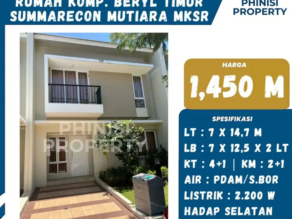 Dijual Rumah Siap Huni di Komplek Beryl Timur – Summarecon Mutiara Makassar