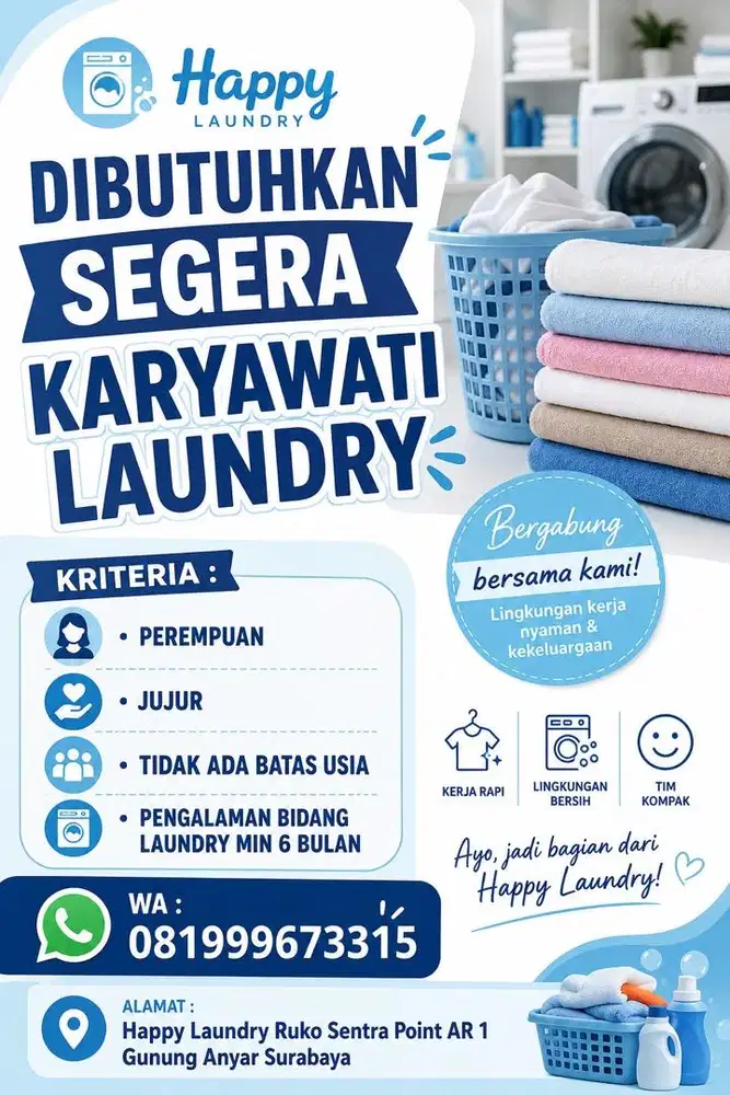 LOWONGAN PEKERJAAN LAUNDRY