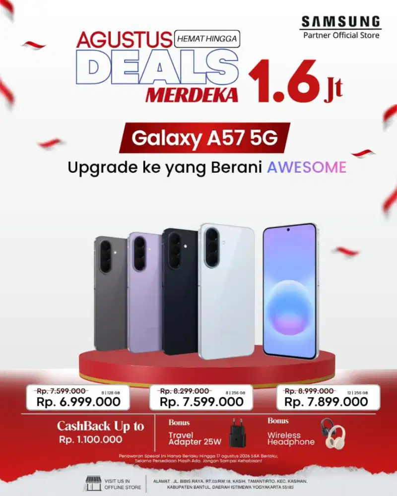 Samsung A57 Series garansi Sein, get free banyak