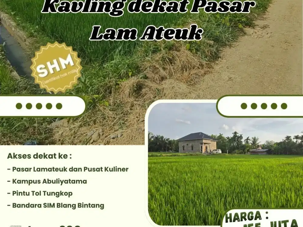DUPRO SUPERLAND LOKASI DEKAT PASAR LAM ATEUK| SHM | ACEH BESAR