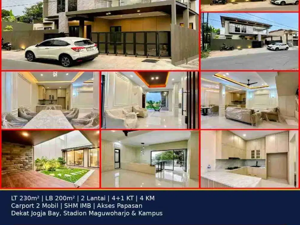 Dijual Rumah Baru Mewah 2 Lantai Wedomartani Ngemplak Sleman LT 230 LB 200 Dekat Jogja Bay 4M Nego
