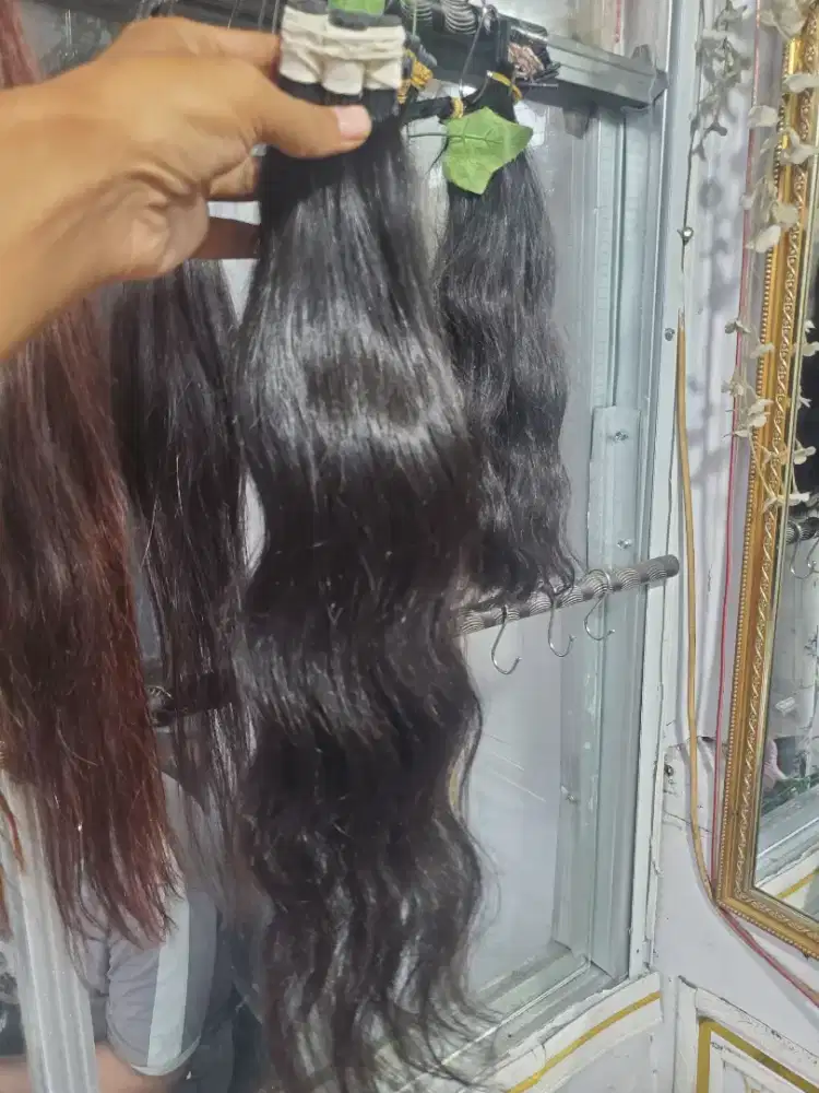 Rambut sambung 60cm 100 helai Hitan Natural