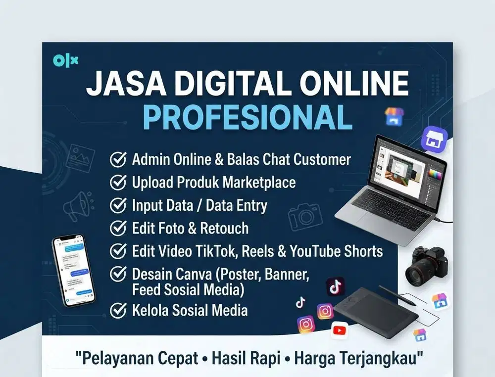 Jasa Digital Online | Admin Online | Edit Foto Video | Desain Canva