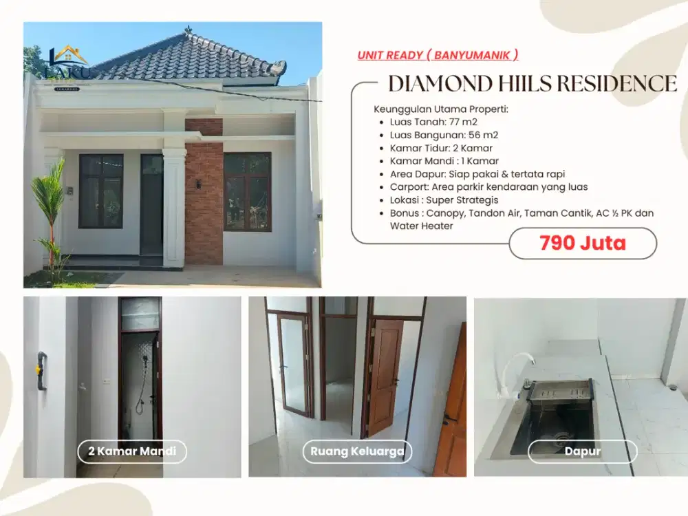 Rumah Siap Huni Super Strategis di Diamond Hill Residence Banyumanik, Full Bonus!