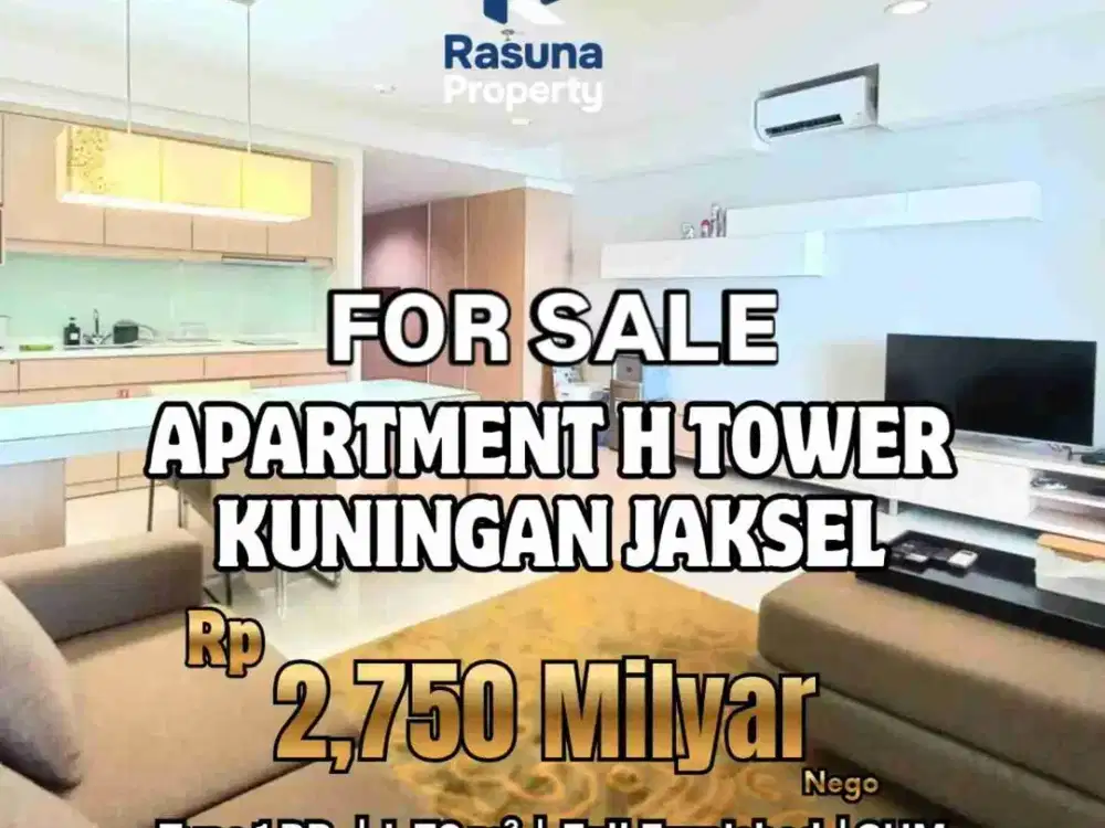 Dijual, Apartment Siap Huni, H Tower Kuningan, Jakarta , 1 BR, Furnished, Lokasi Strategis