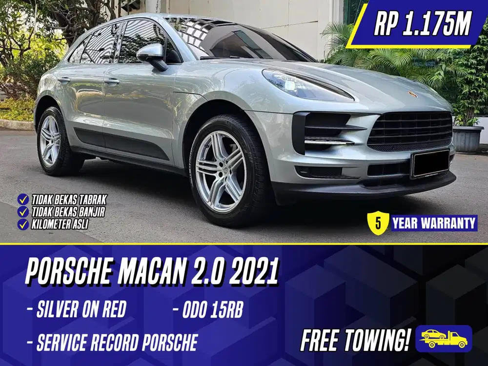 Porsche Macan 2.0 2021 Silver on Red Abu-abu Abu Grey