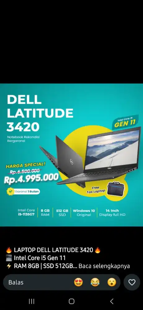 LAPTOP DELL LATITUDE 3420