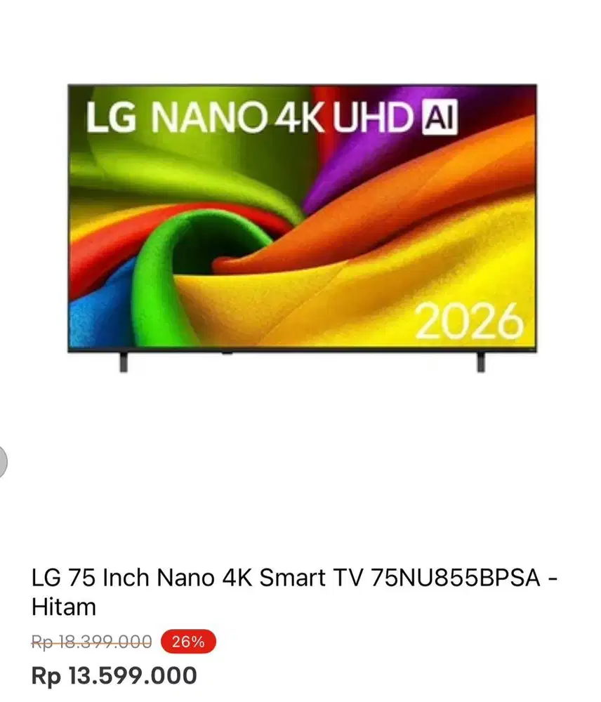 LG SMART TV4K 75inci