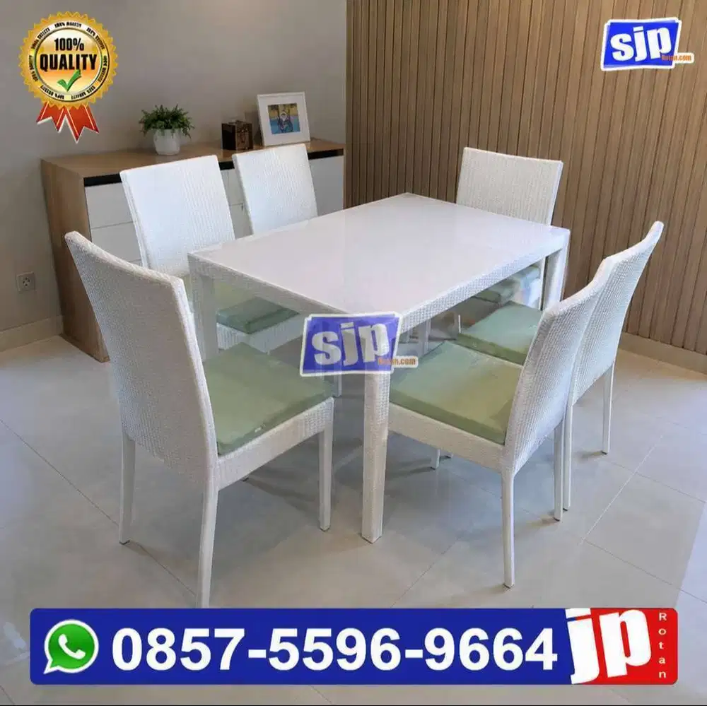 Jual Set Kursi Makan Rotan sintetis Minimalis Modern / Set Kursi Cafe