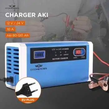 Charger Aki Mobil Motor Battery Charger EU Plug 12/24V 10A