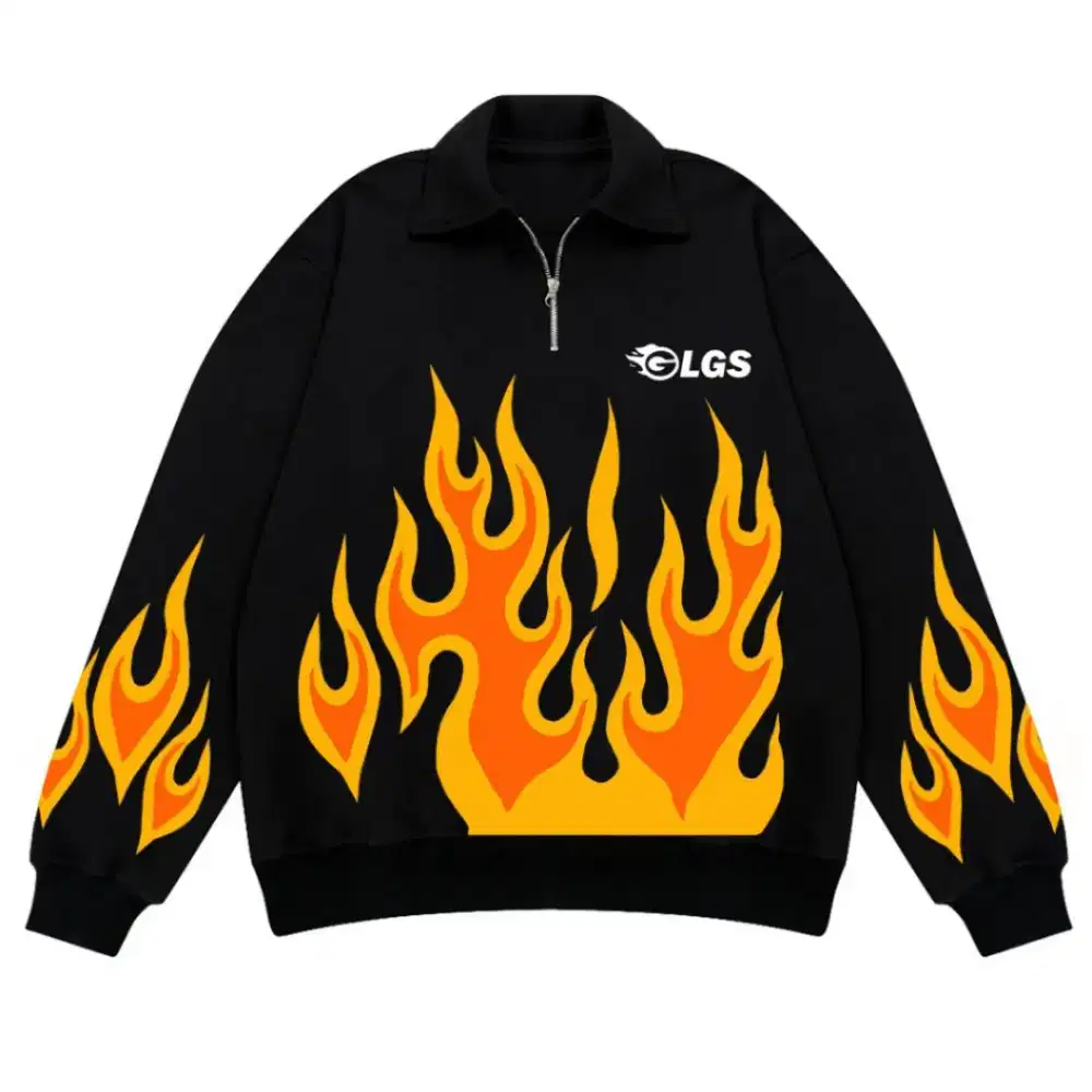 GLGS | HALF ZIP BOXY OVERSIZE BULL | FLEECE | SIZE L