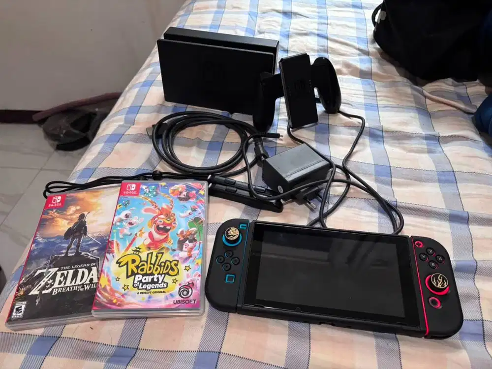 Nintendo Switch V2 OFW Fullset Lengkap + Bundling Nintendo Sports + 3