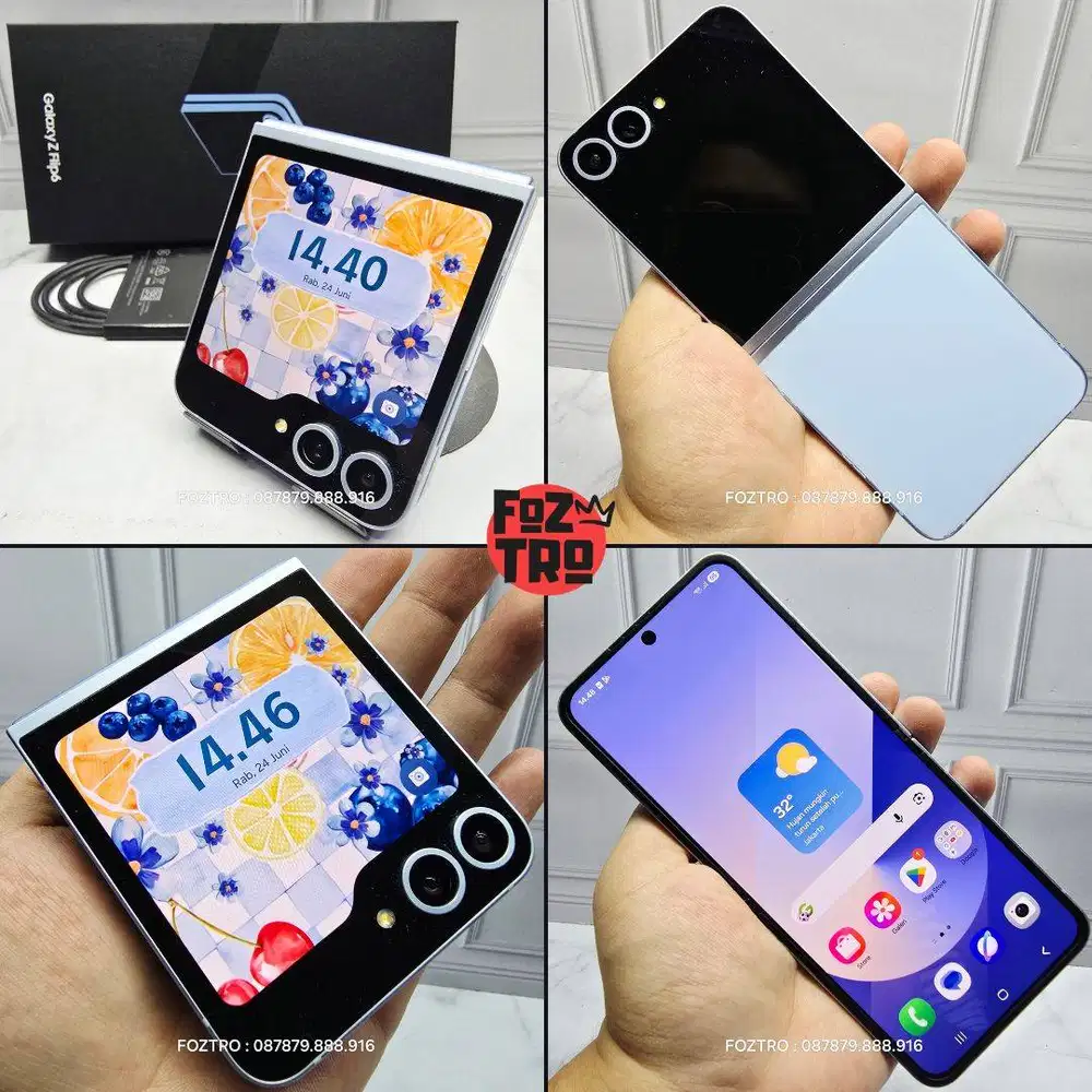Samsung Galaxy Z Flip 6 12/256GB Blue SUPER MULUS SEIN Resmi Fullset