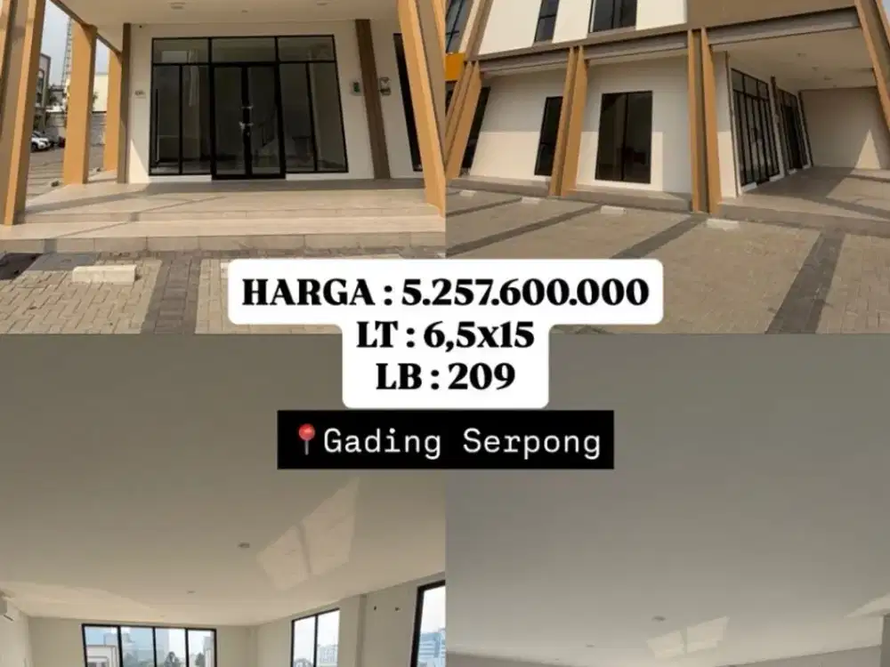Ruko Ready Stock IL Lago Posisi Hadap Jalan Lokasi Strategis Posisi Hoek Gading Serpong
