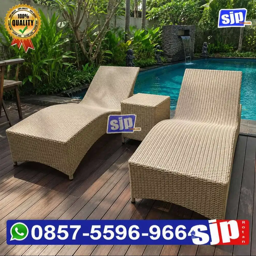 Jual Sunbed Pool kursi santai kolam renang rotan sintetis