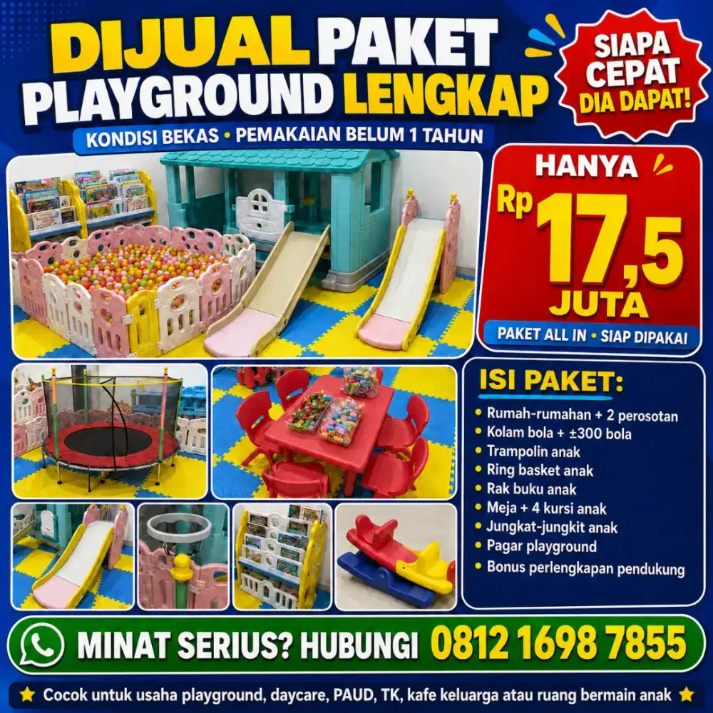 JUAL RUGI – PAKET PLAYGROUND SIDOARJO, Baru dipakai 10 bulan