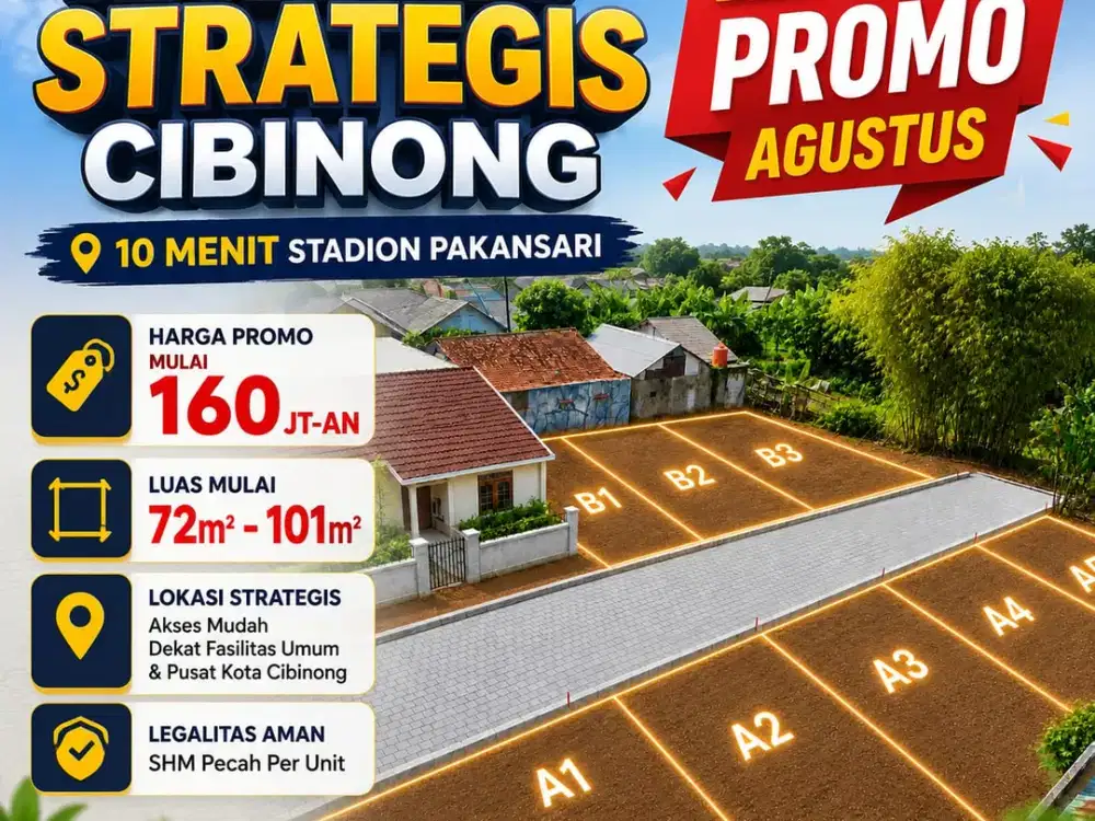 Kavling Murah Strategis 9 Menit Alun-alun Kab Bogor
