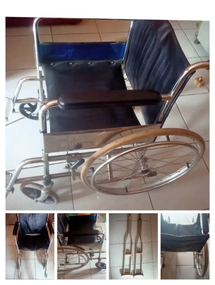 Kursi Roda+ 2 tongkat