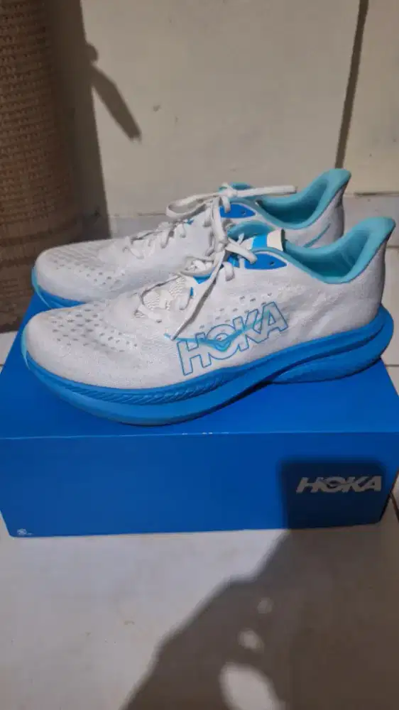 Hoka Mach 6 White Skyward Blue