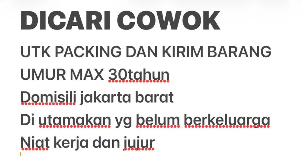 Dicari cowok max umur 30 tahun