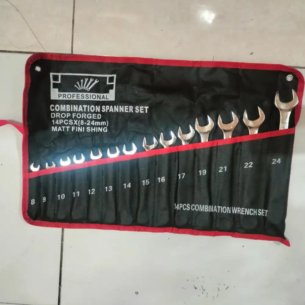 Jual kunci ring pas,set 14 pcs,8-24mm
