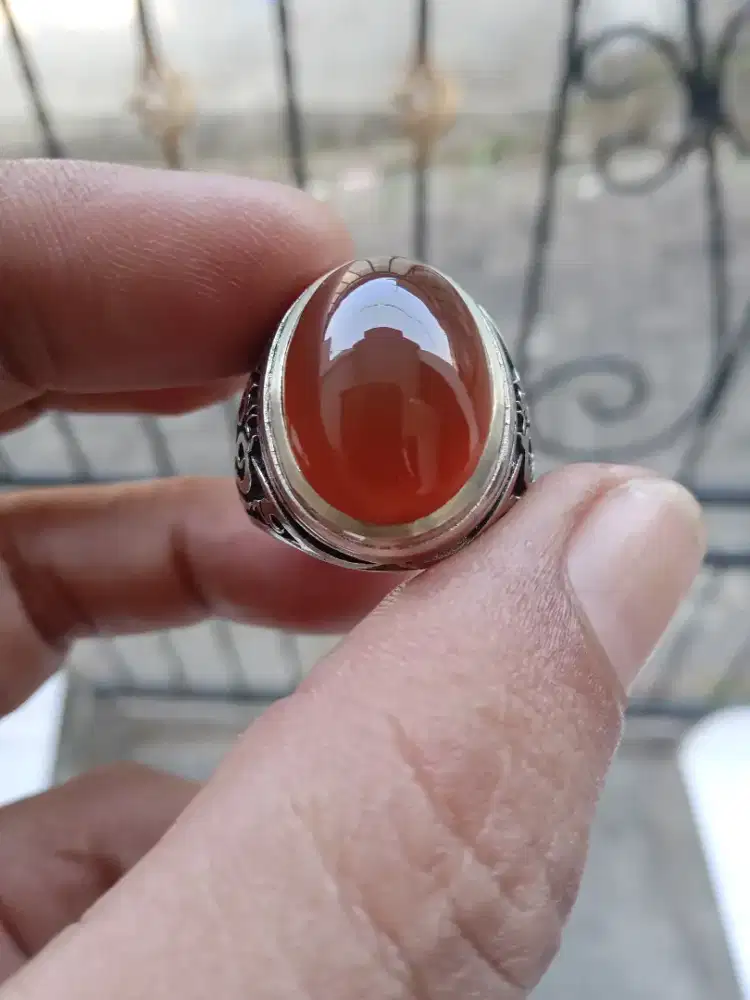 Batu cincin obi merah natural