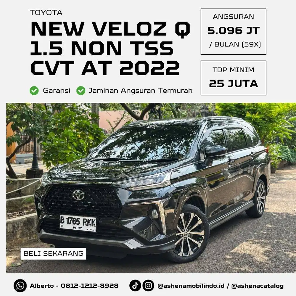 [DP 25JT] NEW Veloz Q 1.5 Non TSS CVT AT (LOW KM) Hitam / Black