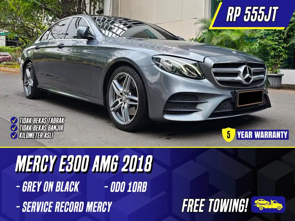 Mercedes Benz E300 AMG 2018 Grey on Black Abu-abu Abu Mercy E 300
