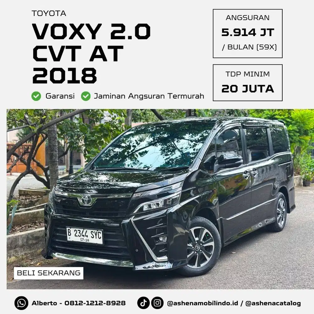 [LOW KM] Toyota Voxy 2.0 CVT AT HItam Sunroof DP Minim 20jt