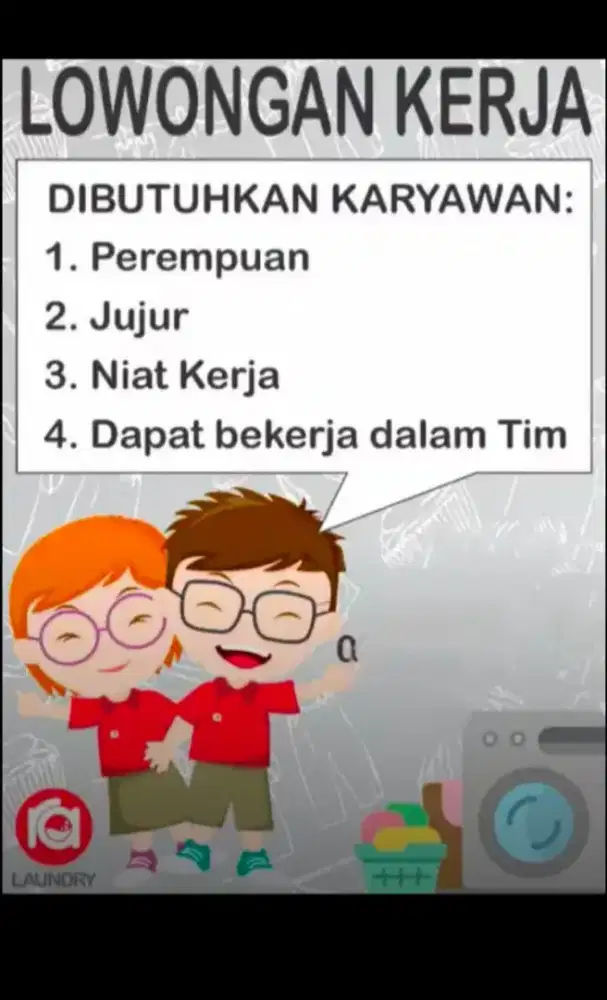 LOWONGAN KERJA LAUNDRY