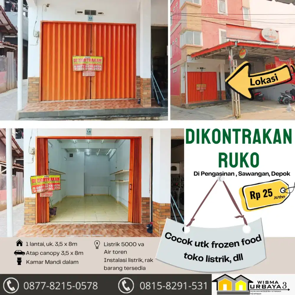 DISEWAKAN SEGERA RUKO LOKASI STRATEGIS