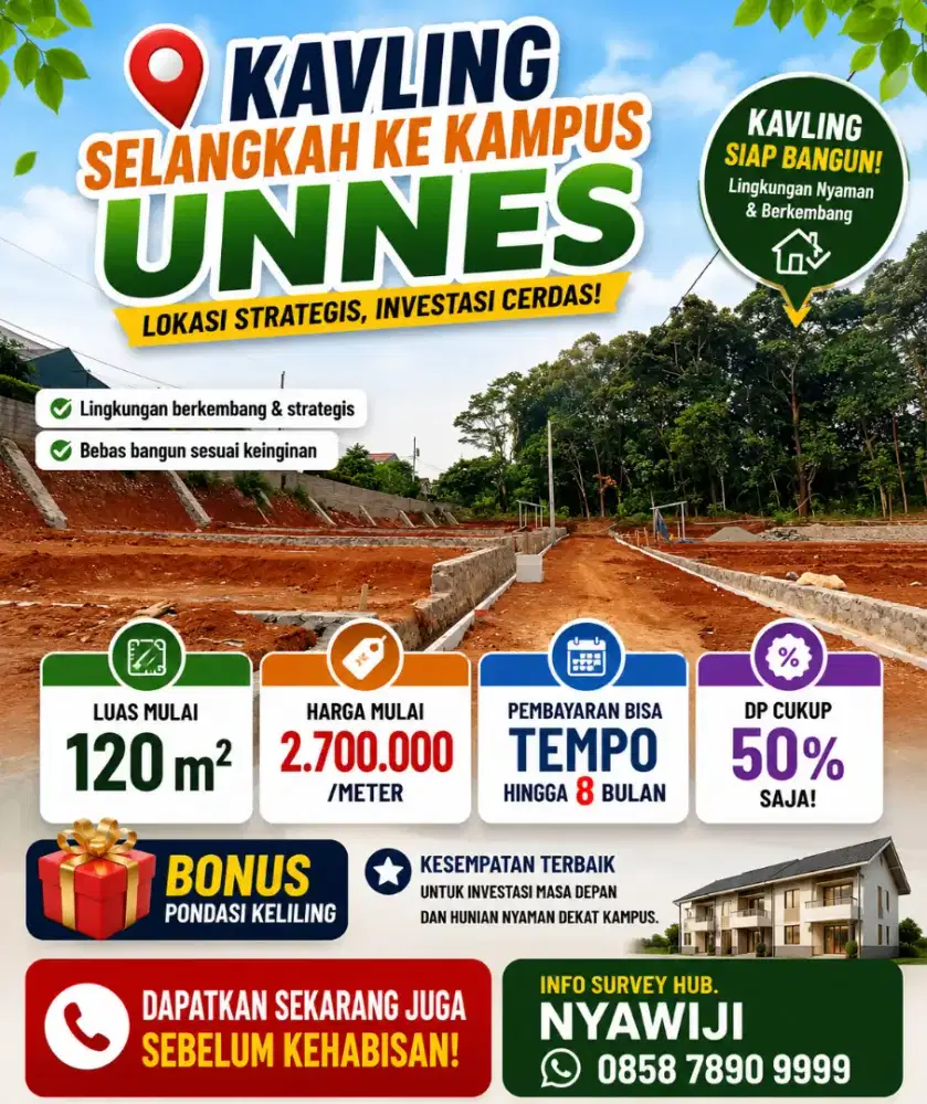 TANAH PROSPEK SIAP BANGUN SELANGKAH KAMPUS UNNES
